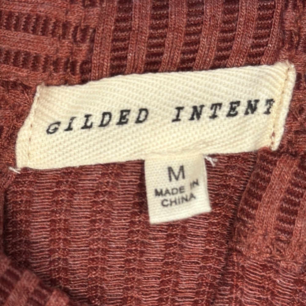 Gilded Intent Rust Ribbed Top Sleeveless Tank Double Straps M - Picture 2 of 13